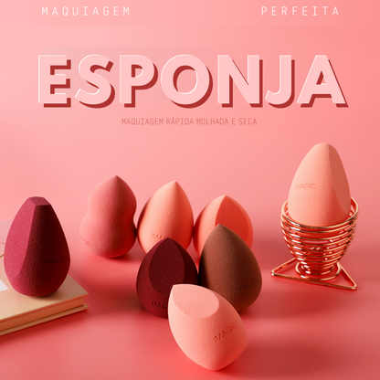 Esponja Mágica Puff 3D Maquiagem Suave Fundação Facial